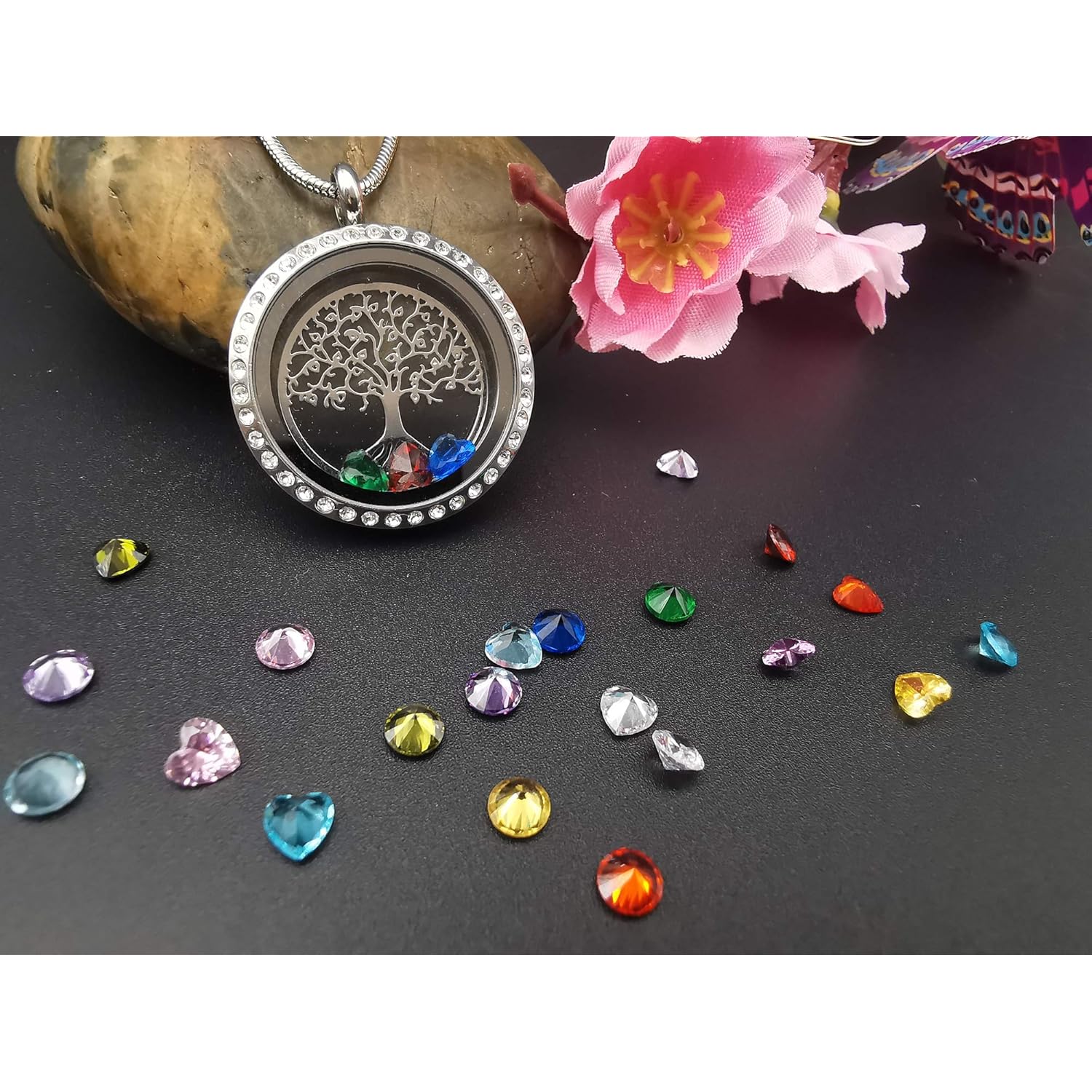 GOKING Family Tree of Life Floating Locket