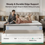 Novilla Queen Mattress, 12 Inch Hybrid Mattress Queen With Comfort Foam,Innerspring Pillow Top Mattresses In A Box, Pressure & Pain Relief, Soft Feel But Supportive