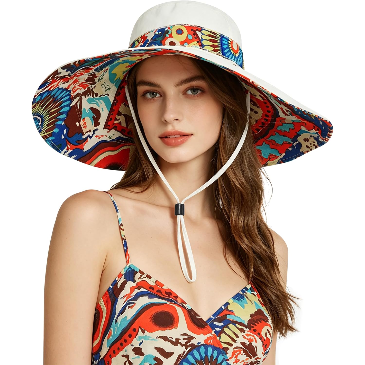 Women'S Foldable Floppy Sun Hats Reversible Vacation Beach Cap Summer Wide Brim Upf 50+ Travel Fishing Bucket Hat