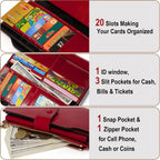Yaluxe Women'S Genuine Leather Wallet Rfid Blocking Multi Card Holder With Cell Phone Pocket Mothers Day Gifts