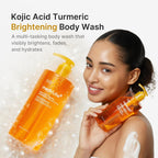 medicube Kojic Acid Turmeric Brightening Body Wash | Gentle Shower Gel for Uneven Skin | Niacinamide, Vitamin C, AHA/BHA | Deep Cleansing, Hydrating Formula | Easy and Effective, 13.52 fl.oz