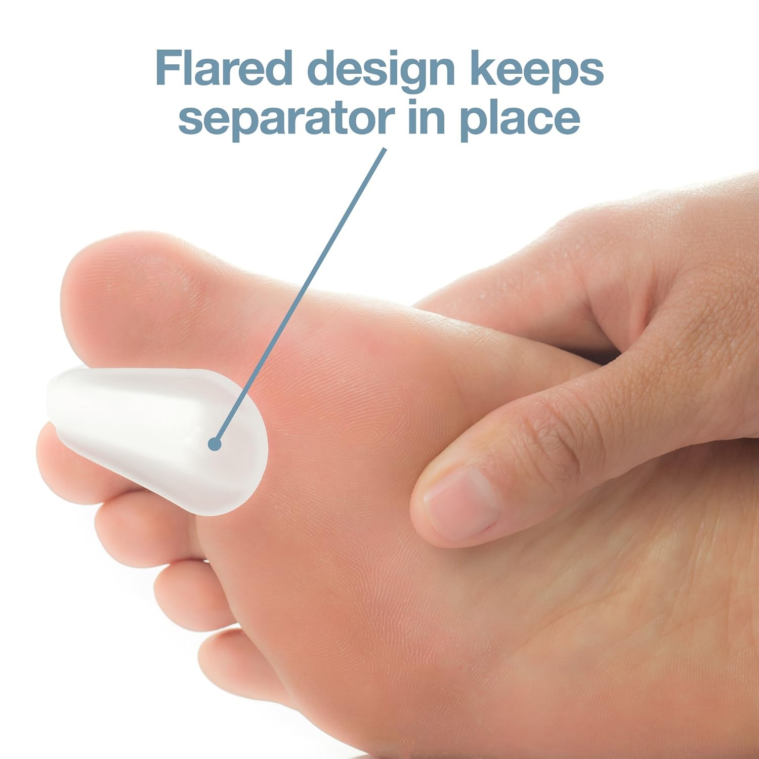 ZenToes Toe Separators for Bunion Pain Relief Set of 6 Flared Gel Straighteners Align Toes and Prevent Corns and Blisters (Large)