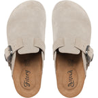 Fitory Womens Clogs Slip-On Potato Shoes Leather Mules With Suede Cork Footbed Size 6-11