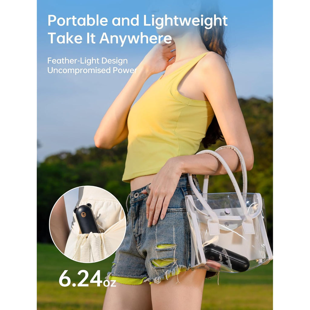 Jisulife Handheld Fan 8 Plus: 40H Cooling & 4500Mah Powerbank & Flashlight | Usb Rechargeable, Portable Pocket Size For Travel, Makeup, Concerts, Summer Gifts For Women(Black)