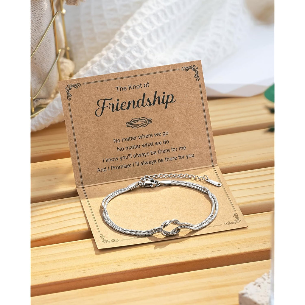 Tarsus Love Knot Friendship Bracelets, Best Friend Mothers Day Birthday Galentines Valentines Christmas Jewelry Friendship Gifts for Women Bff Bestie