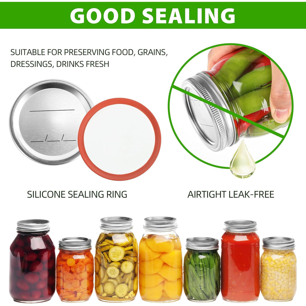 EWPJDK 56PCS Canning Lids with Rings For Mason Regular Mouth, Jars Lids With Rings/Bands Mason Jars For Canning Food Fruits DIY Food Grade Material(70mm, 28Lids + 28Rings for Regular Mouth Jar)