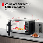 TOSHIBA ML-EM09PA(BS) Small Microwave Oven with 6 Auto Menus, Mute Function, LED Lighting Countertop Microwave Perfect for Kitchen, 0.9 Cu Ft, 10.6 Inch Removable Turntable, 900W Black Stainless Steel