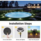 6 Pack Solar Lights Outdoor Waterproof, 8 Led Solar Ground Lights | Flat Solar Disc Light Landscape Lighting For Pathway Garden Yard Walkway Driveway Lawn, Cool White