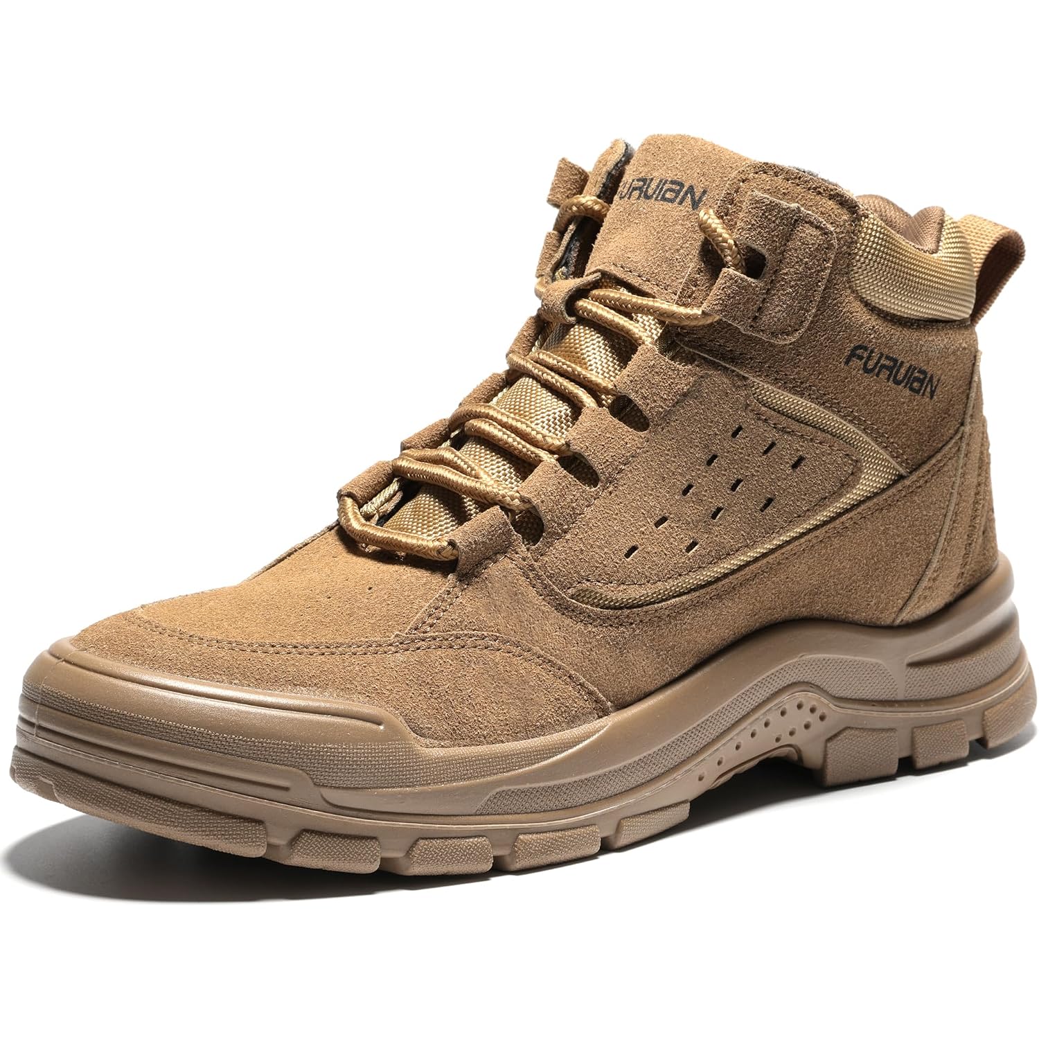 Furuian Steel Toe Boots For Men Women Comfortable Lightweight Work Boots For Men Slip Resistant High Top Steel Toe Safety Shoes Puncture Proof Indestructible Construction Shoes