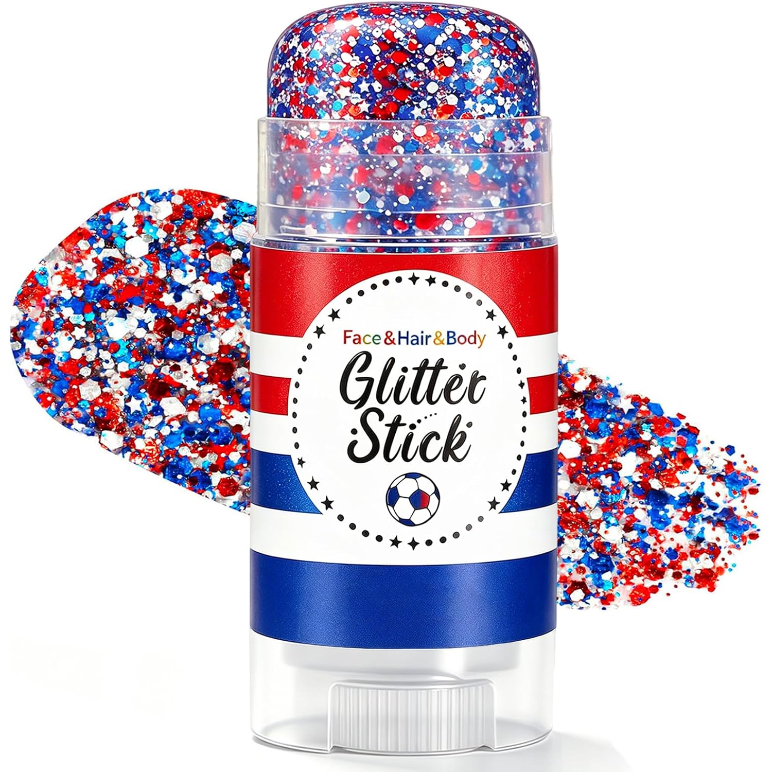Patriotic 4Th Of July Glitter Stick,Sparkle Red White And Blue Face Hair Body Glitter,4Th Of July Outfits & Accessories For Women Kids,Waterproof Glitter Makeup For 250Th Independence Day Anniversary