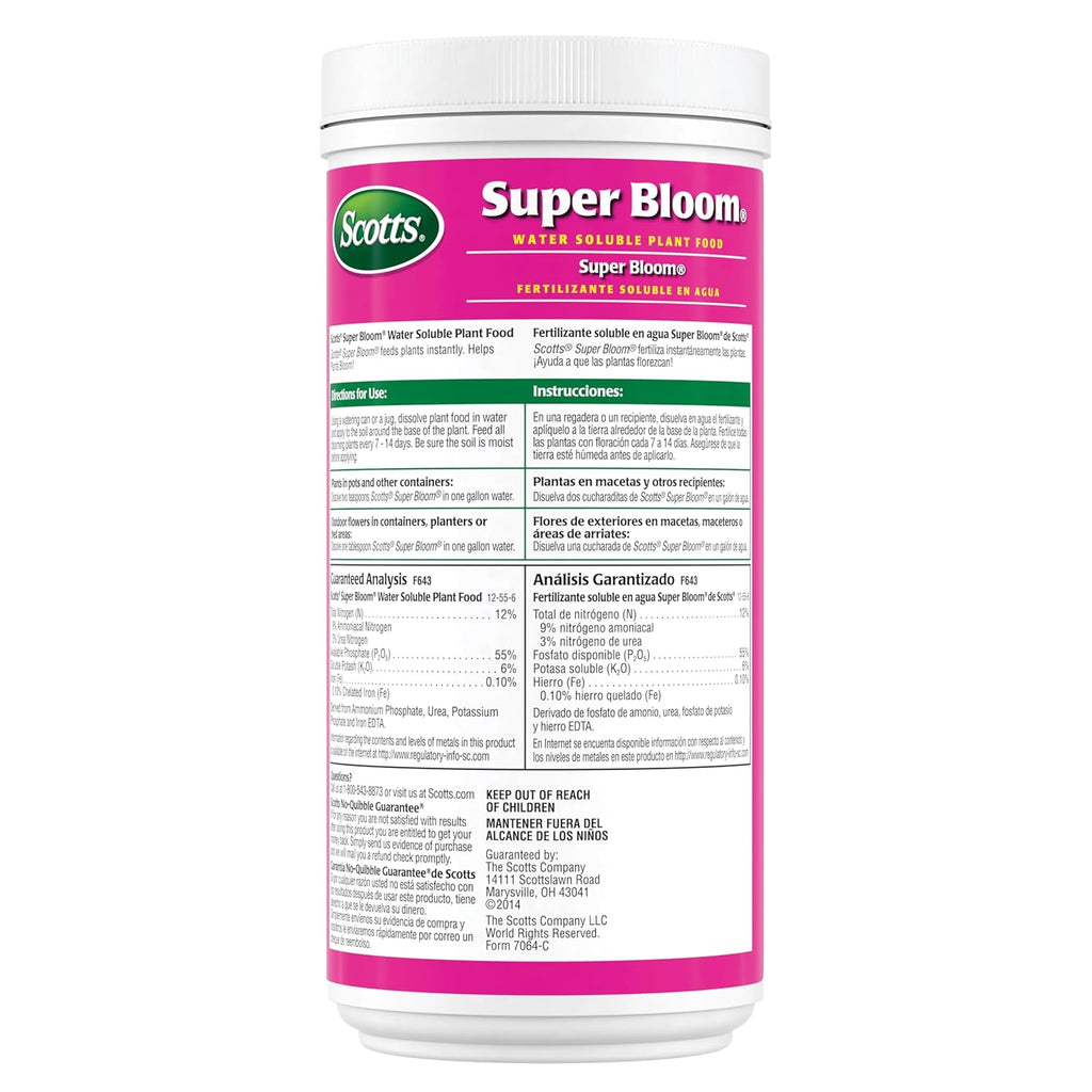 Scotts Super Bloom Water Soluble Plant Food, 2 Lbs. | Npk 12-55-6 - Fertilizer For Outdoor Flowers, Fruiting Plants, Containers And Bed Areas - Feeds Plants Instantly