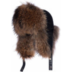 Real Fox Fur Hat - Genuine Sheepskin Leather Shell, Unisex Classic Ushanka Style, Warm and Windproof for Winter