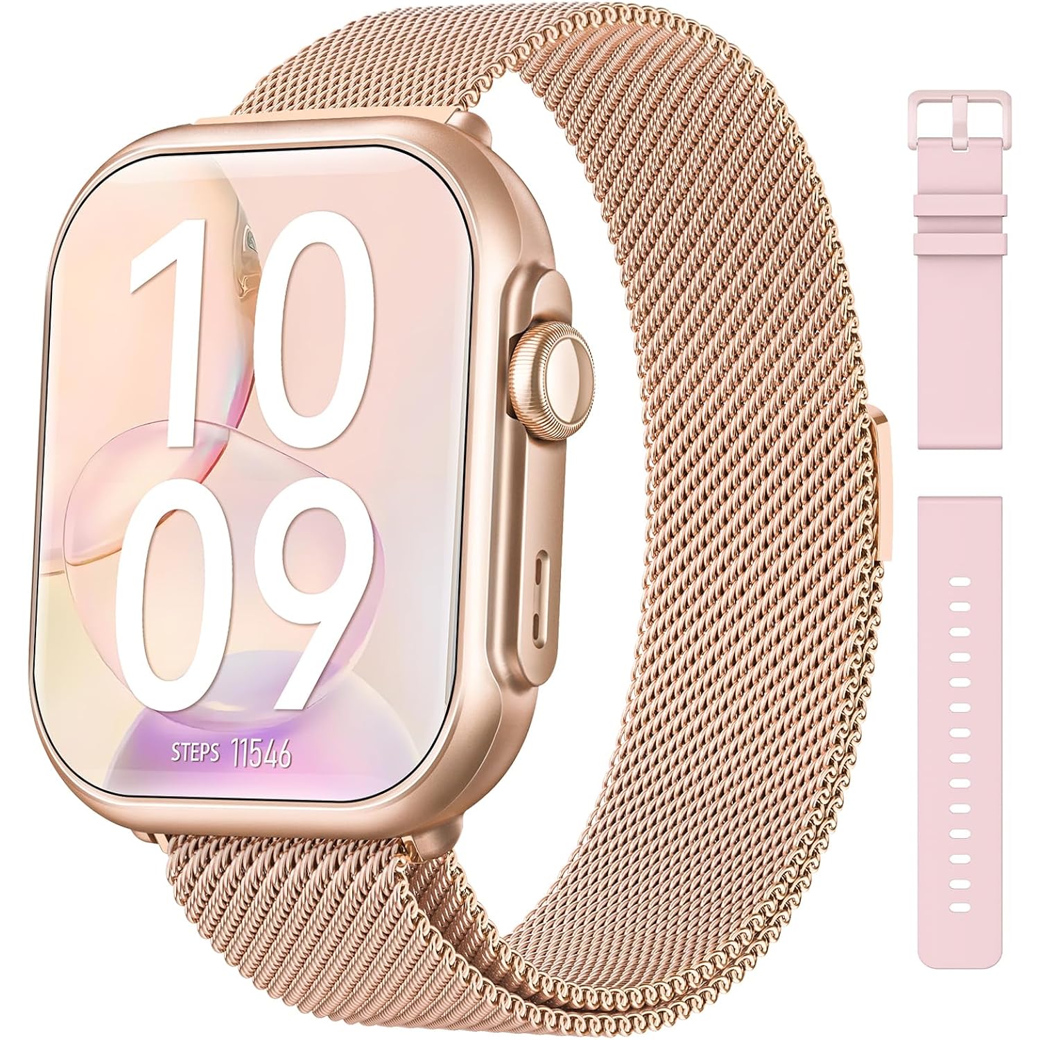 Smart Watch for Women Men Fitness: Smart Watch for iPhone&Android Bluetooth Call with SpO2 Sleep Heart Rate Monitor,IP68,Fitness Tracker with 120+Sport,Reloj Inteligente 30 Day+Battery Life, 2 Bands