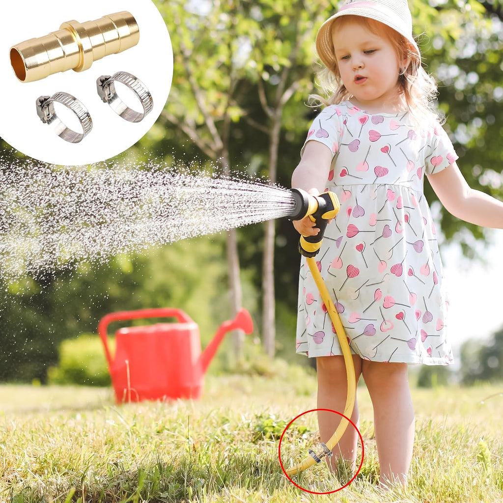 Hourleey 4 Pack Garden Hose Repair Kit, Hose Connector Repair Mender Kit With Stainless Clamp, Fits 3/4"-5/8" Water Hose Repair Fittings