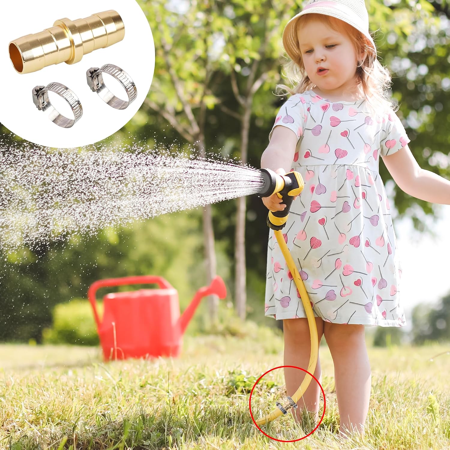 Hourleey 4 Pack Garden Hose Repair Kit, Hose Connector Repair Mender Kit With Stainless Clamp, Fits 3/4"-5/8" Water Hose Repair Fittings