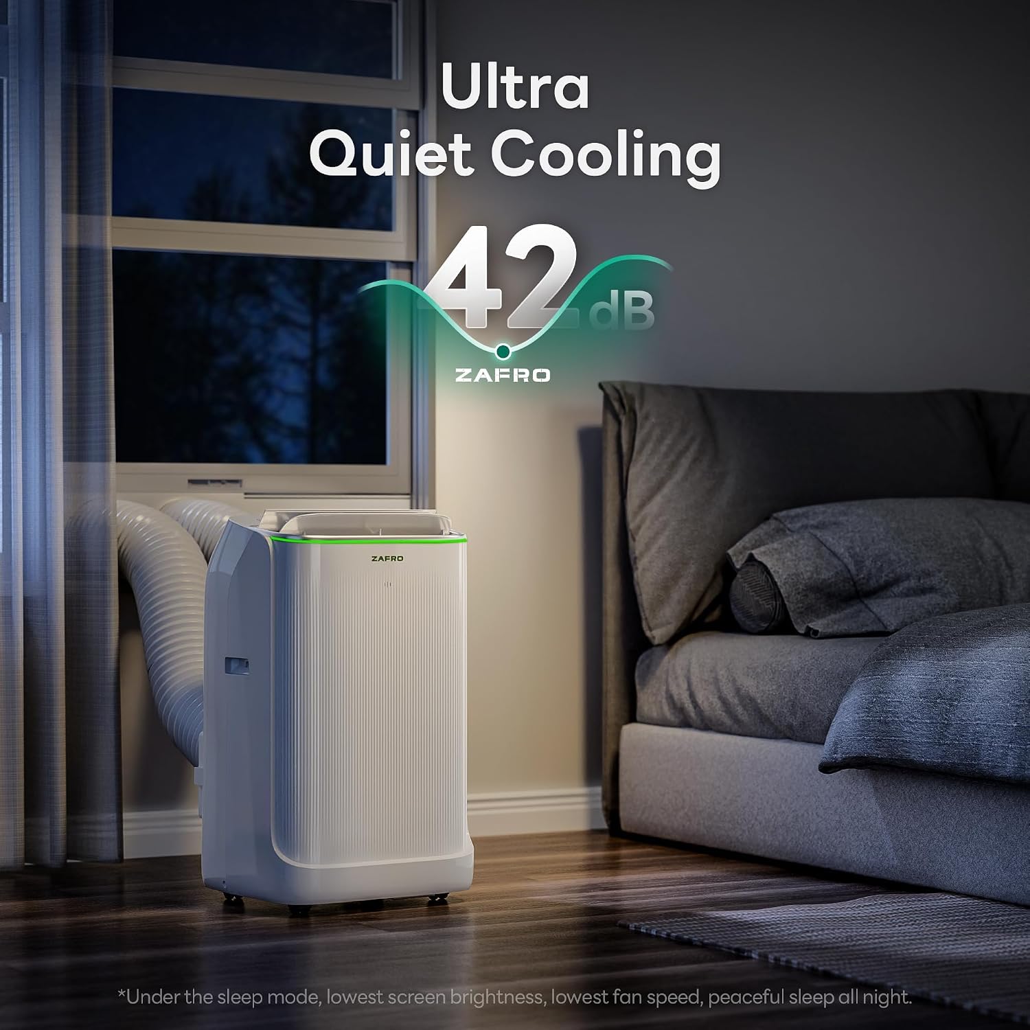 Zafro Smart Inverter Portable Air Conditioners, 16000 Btu (12000 Btu Sacc) Dual Hose Portable Ac Unit With Energy Saving/Ultra Quiet(42Db)/Drainage-Free Cooling/App/Remote For Multi-Scenario Use