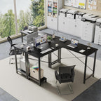 DUMOS L Shaped Desk, Computer Gaming Desks Corner Office Table with CPU Shelf for Home Study Writing Work Station 50 Inch, Sturdy Modern Design, Ideal for PC Setup, Study, and Home Office Use, Black