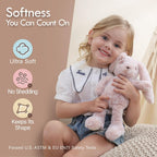Moonkie Hug & Go™ Bunny Toddler Backpack – Soft Plush Bag With Detachable Toy For Girls Aged 2–4 | Perfect For Daycare, Travel & Birthday Gifts