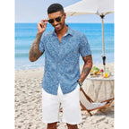 Coofandy Mens Hawaiian Shirts Short Sleeve Button Down Aloha Shirt Casual Beach Clothes