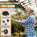 Flexible Garden Hose 100 Ft, Ultra Lightweight Water Hoses W/10 Function Sprayer And 3/4" Brass Fittings, Kink-Free, Sturdy, Abrasion Resistant For Yard, Lawn, Outdoor And Gardening(Black Orange)