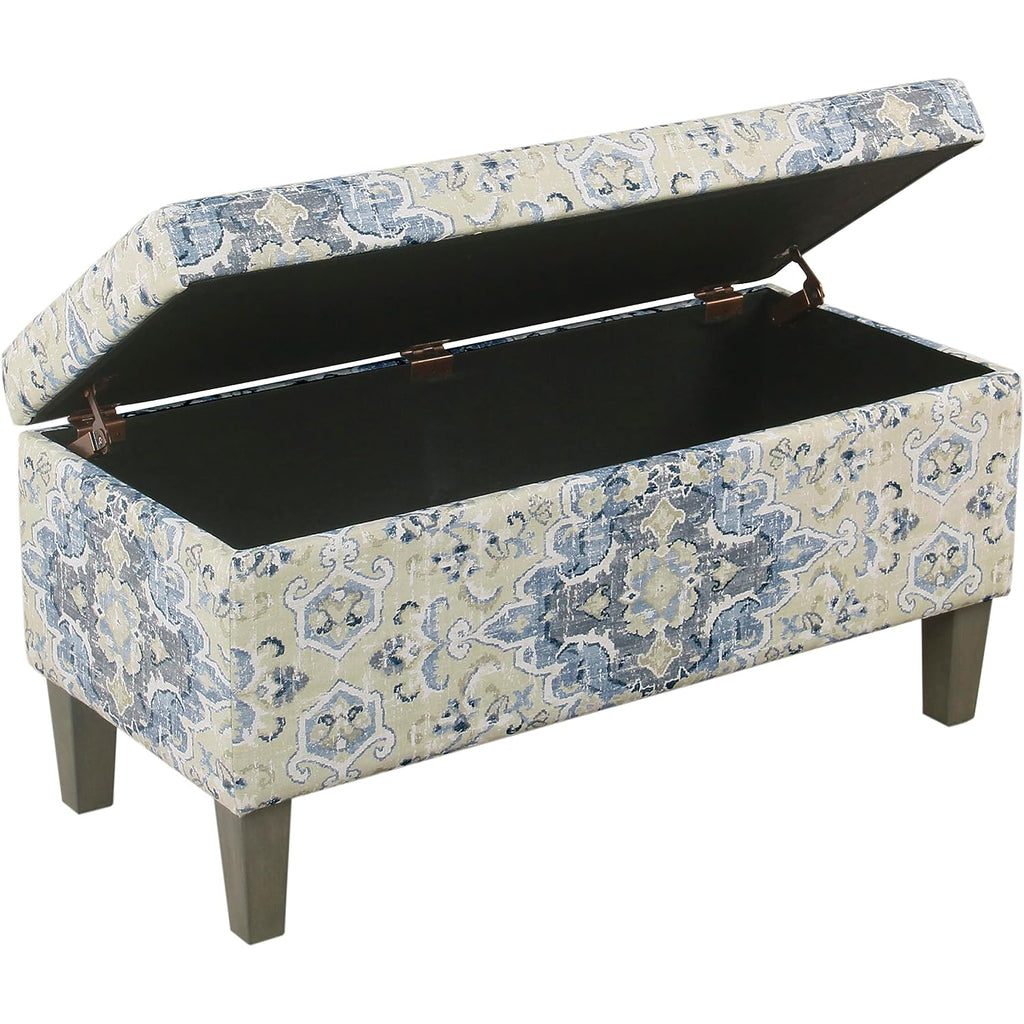Homepop 36" Decorative Storage Bench - Antiqued Blue