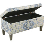 Homepop 36" Decorative Storage Bench - Antiqued Blue