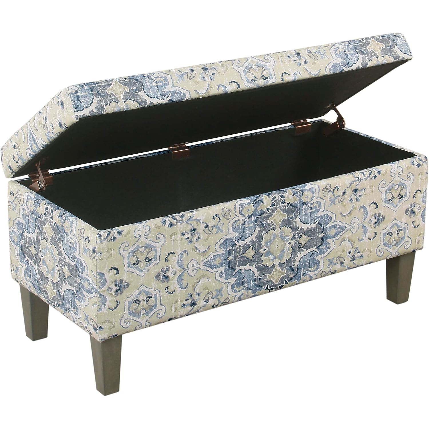 Homepop 36" Decorative Storage Bench - Antiqued Blue