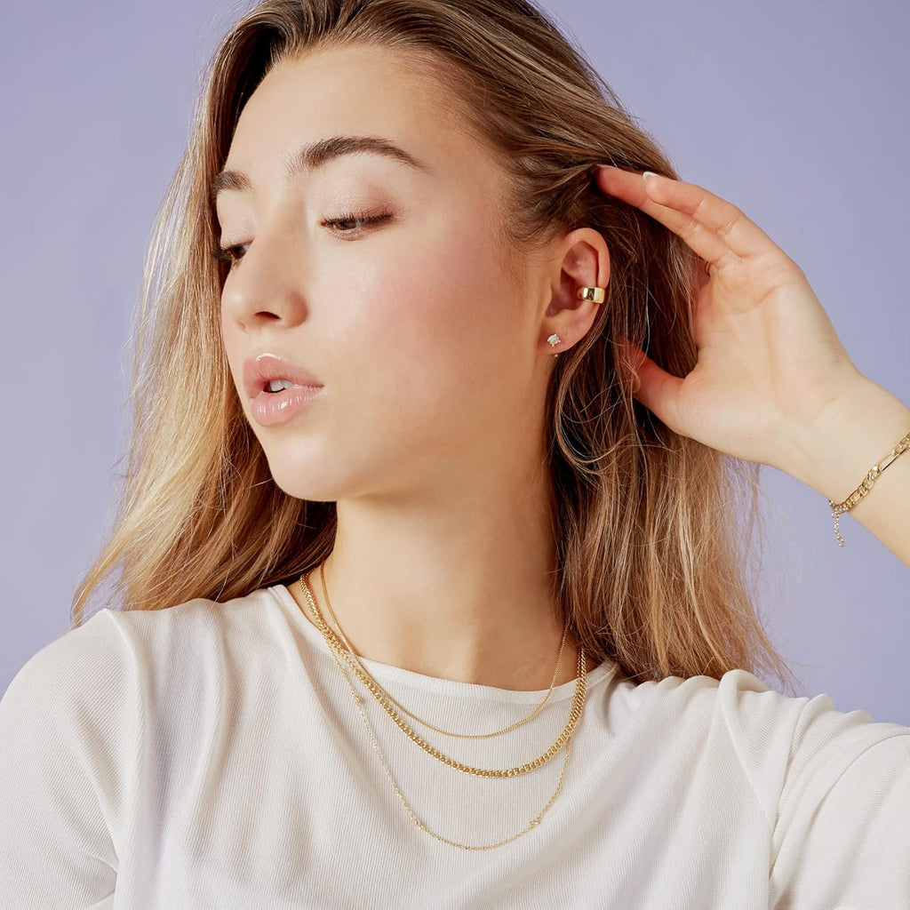 PAVOI 925 Sterling Silver Huggie Half Hoop Earrings | Hypoallergenic Minimalist Tiny Cartilage Earring