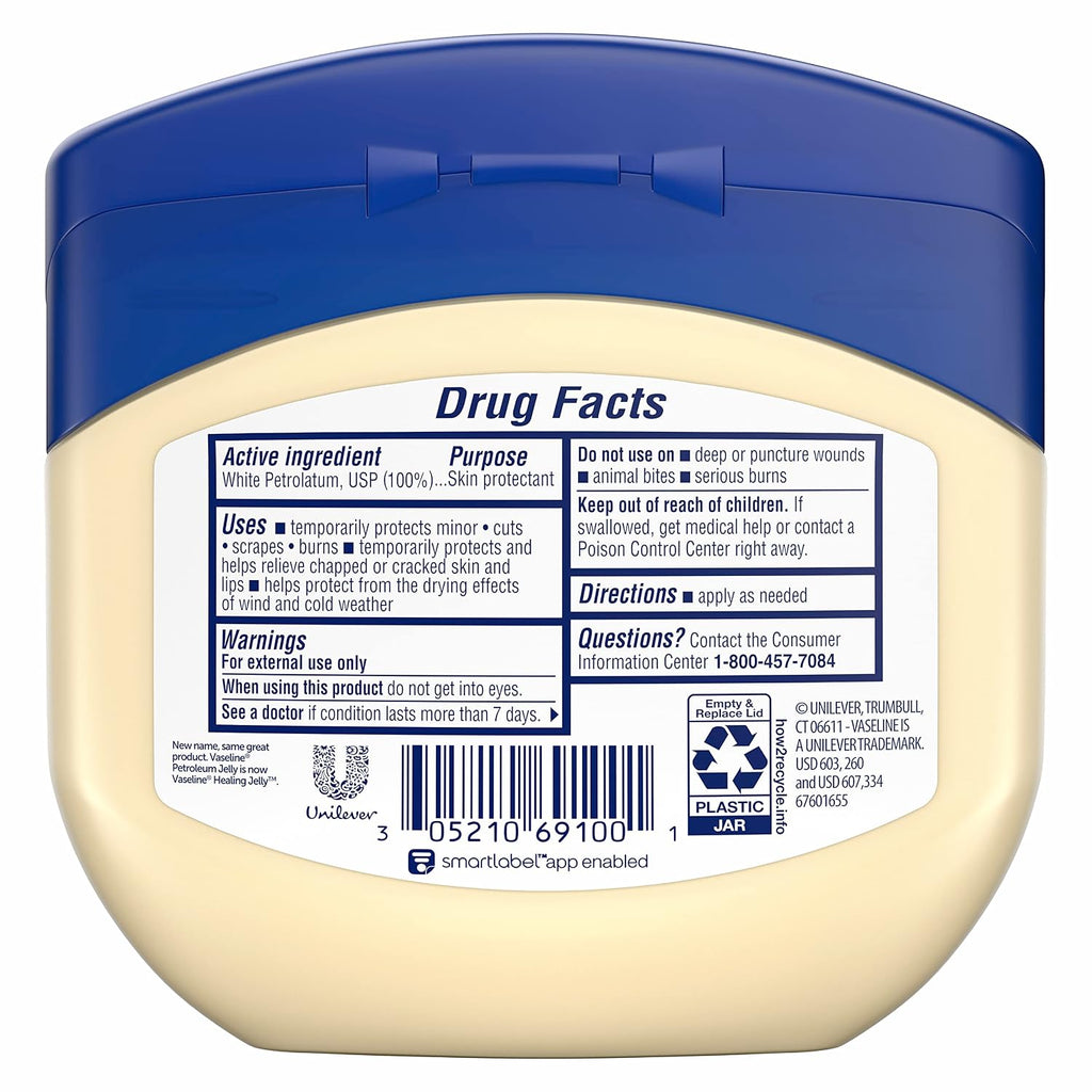 Vaseline Petroleum Jelly Original 3 Count Provides Dry Skin Relief And Protects Minor Cuts Dermatologist Recommended And Locks In Moisture 13Oz