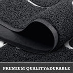 Cozybounty Black Door Mat Welcome Mats Outdoor Indoor Non-Slip Doormat For Entryway Low-Profile Floor Mat For Yard, Garage, High Traffic Areas (30"X17.5", Black)
