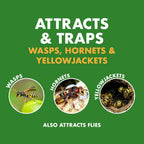 Spectracide Wasp, Hornet & Yellowjacket Trap, Hanging Wasp & Hornet Trap With A Quick-Drown Formula That Submerges & Kills Insects, 1 Count