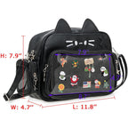 Kawaii Cat Ita Bag Crossbody Shoulder Backpack With Insert Pin Display | Protect Dolls & Enamel Pins, For Daily Trips And Kpop Concert Outings