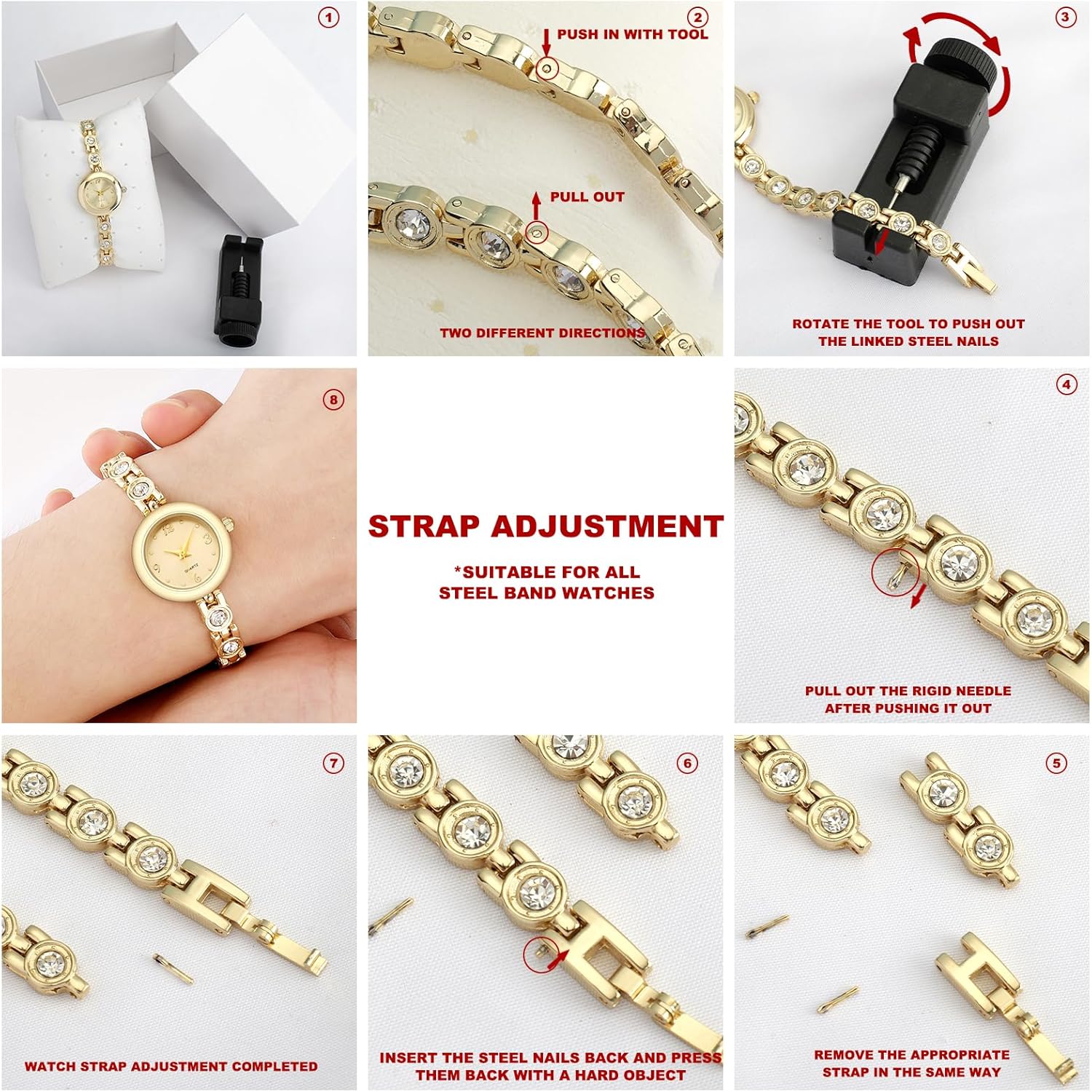 TWOPTION Womens Waterproof Wrist Watch,Women's Small Thin Analog Bracelet Quartz Watch Dainty Christmas Gifts