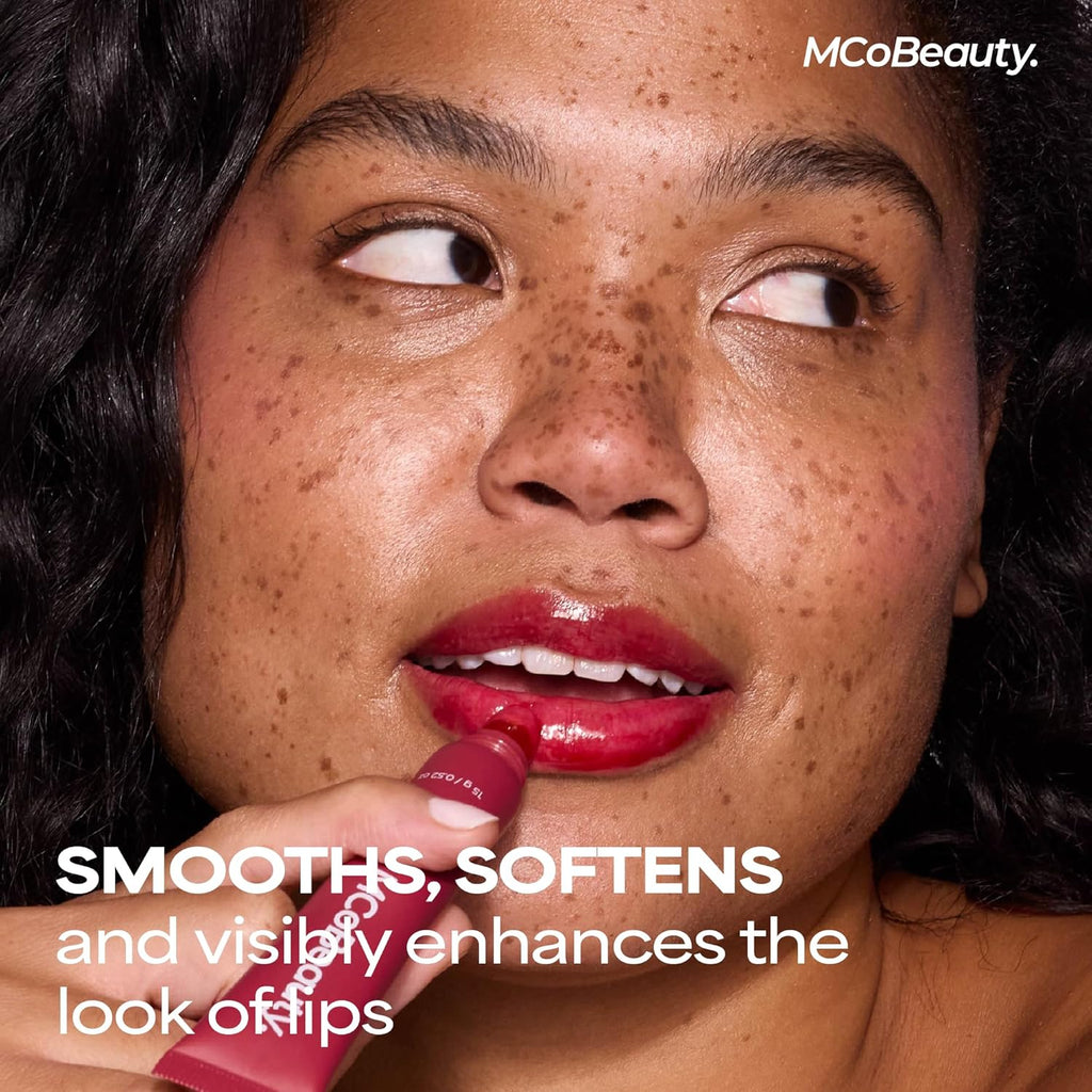 MCoBeauty Peptide Lip Treatment - Vanilla Brulee, Nude Beige - Tinted Plumping Balm Gloss - Hydrating Cream Oil Formula with Shea Butter & Peptides for Soft Plump Lips - Vegan & Cruelty Free