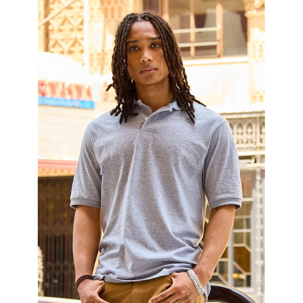 Jerzees Men'S Dri Power Cotton Blend Polo Shirts, Moisture Wicking For All Day Comfort, Short Or Long Sleeve