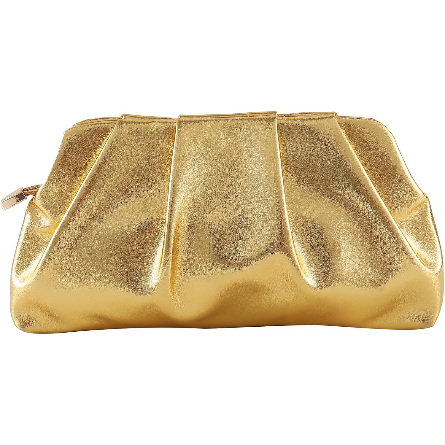 Evening Bag For Women Ruched Clutch Purse Detachable Metal Chain Crossbody Bag