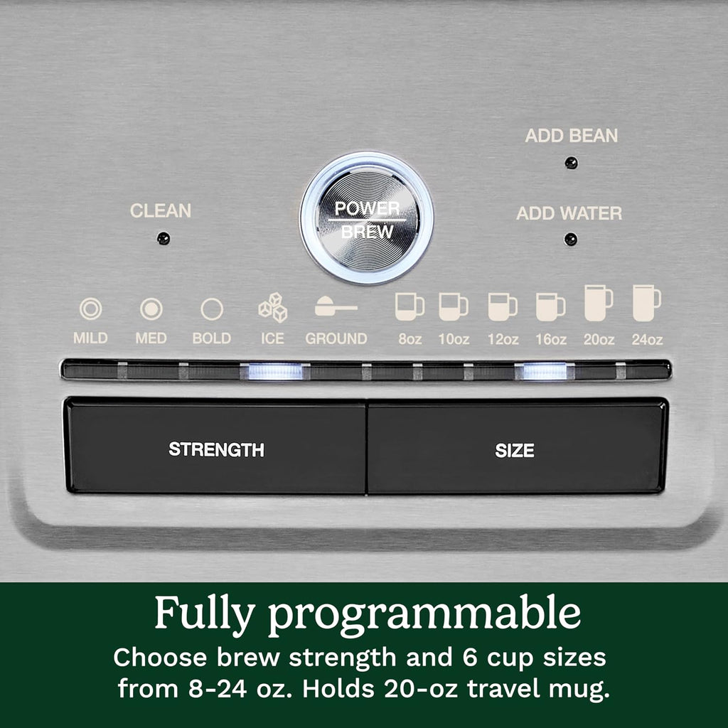 Cuisinart Coffee Maker, Grind And Brew Single Serve Coffee Maker, 6 Cup Sizes, Built-In Stainless Steel Burr Mill, Adjustable Strength, Grind Control And Over Ice Feature, Easy Cleaning, Dgb-30