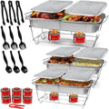 Large Full Size 33-Pcs Disposable Chaffing Buffet with-Covers, Utensils, Fuel Cans – Premium Chafing Dish Set for Events, Parties, Catering