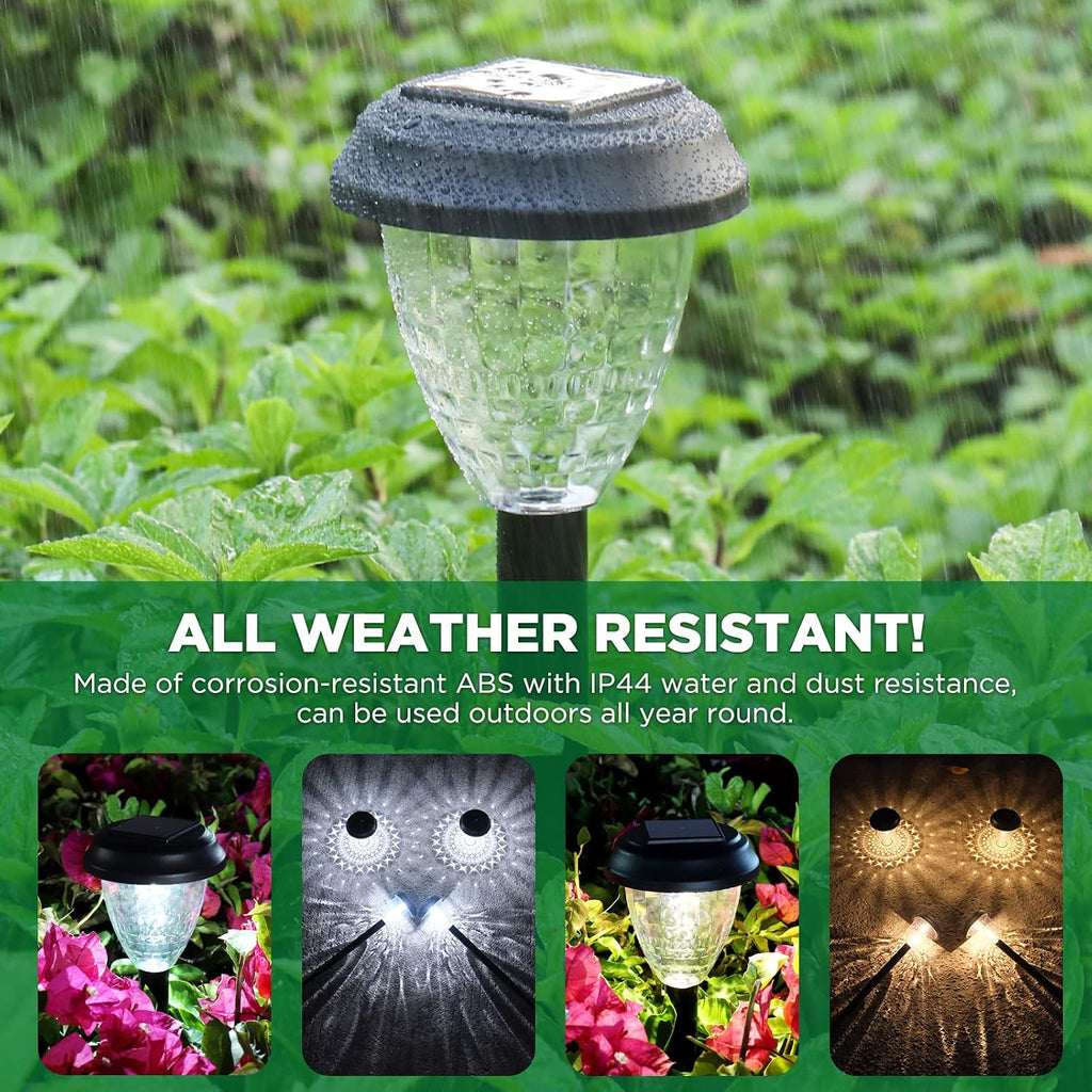 Super Bright Solar Lights Outdoor Waterproof-10 Pack, Dusk To Dawn Up To 12 Hrs Solar Powered Outdoor Pathway Garden Lights Auto On/Off, Led Landscape Lighting Decorative For Walkway Patio Yard