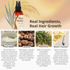 NEW Fermented Rice Water for Hair Growth - Infused with Rosemary, Biotin, Caffeine, Keratin Vegan Non-Greasy Spray Naturally Thicker, Longer, Softer Men & Women (4 fl oz)