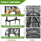 Gayuteay Garden Hose Holder – Water Hose Reel Stand With Storage Basket Holds 151Ft, Heavy Duty Freestanding Garden Hanger Storage Rack For Outside Yard Lawn Farm