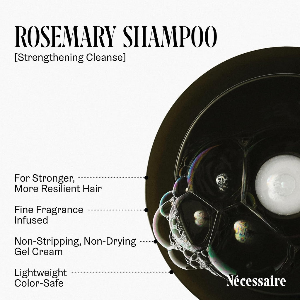 Nécessaire Rosemary Hair Duo | Multi-Protein Strengthening Rosemary Shampoo And Conditioner Set For Thinning Hair. For Women + Men. Free Of Sulfates. Color-Safe. 250 Ml / 8.4 Oz