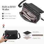 Befen Genuine Leather Crossbody Bags For Women With Built In Rfid Wallet Medium Womens Saddle Bag Cross Body Purse