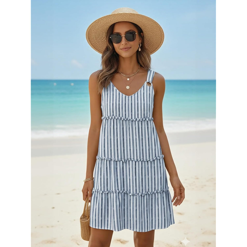 Disamer Summer Dresses For Women 2026 Sundresses Vacation Sleeveless Beach Swimsuit Cover Ups Spring Outfits Casual Sun Dress