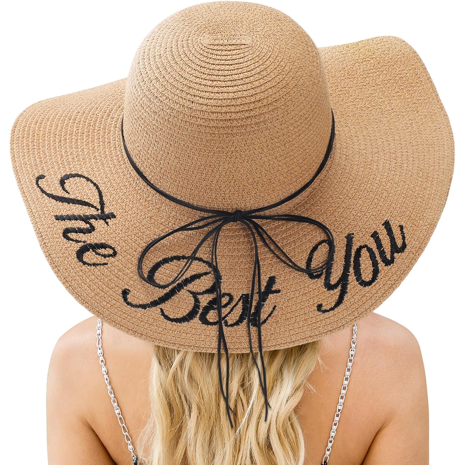 Beach Sun Hats for Women, Straw Hat for Women, Womens Sun Hat UPF 50+ UV Protection, Summer Hats Packable Foldable Khaki-the Best You