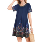 Joligal Summer Dresses For Women Casual Short Sleeve Sundress Scoop Neck Beach T Shirt Dress With Pockets 2026