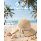 Furtalk Womens Beach Sun Straw Hat Uv Protection Travel Packable Foldable Brim Summer Uv Hat