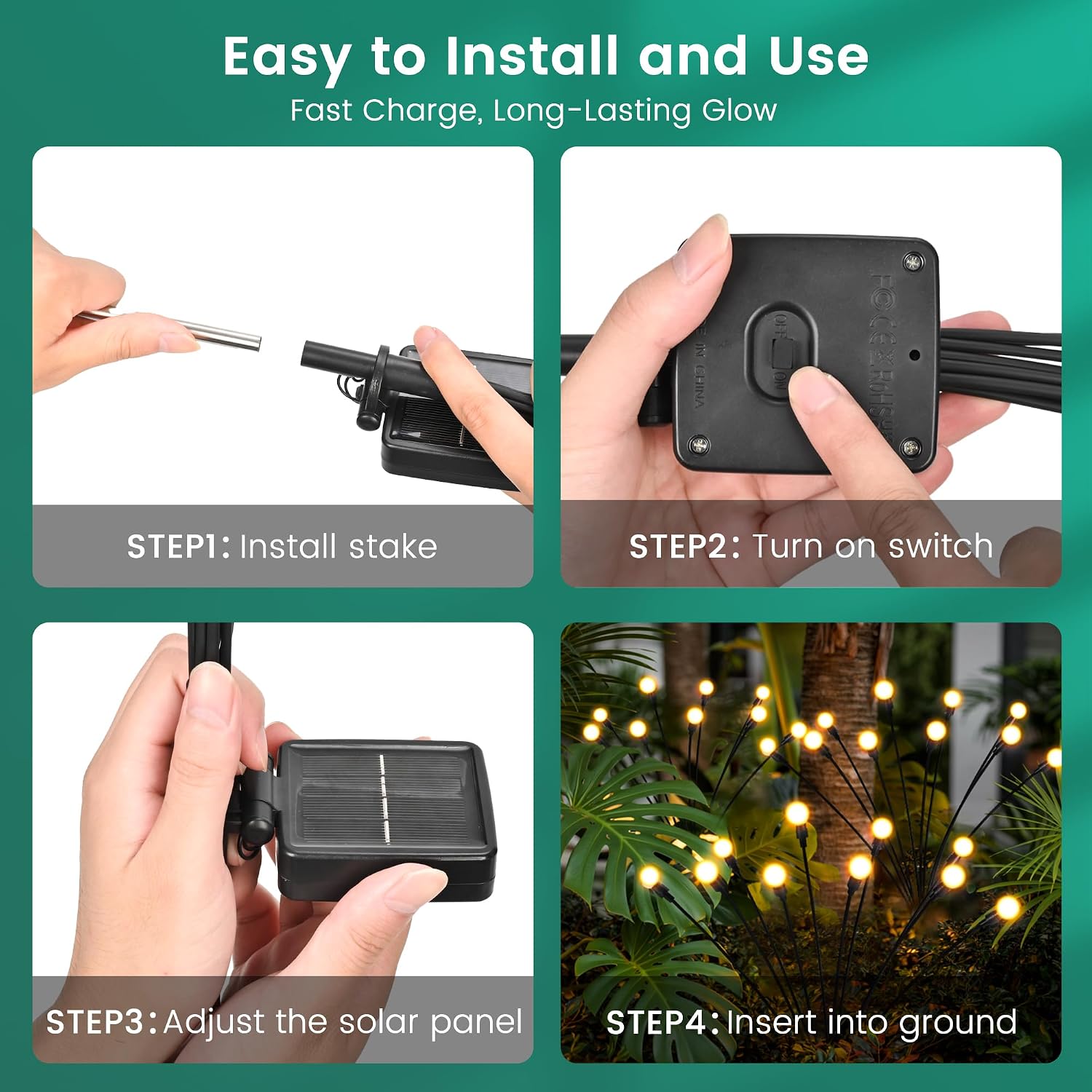 Solar Garden Lights, 2Pack 20Led Swaying Solar Lights Outdoor | Warm White Firefly Outdoor Decorative Lights, Garden Decor, Yard, Patio, Pathway Decoration Gardening Gifts For Women