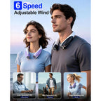 Portable Neck Fan, Max 20H, Rechargeable Personal Fan With 6000Mah Battery, 360° Cooling, 6 Speeds Hands-Free Wearable Fan, Gifts For Men, Women, Travel, World Cup, Outdoor
