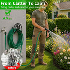 Garden Hose Holder, Holds 125 Ft 5/8-In Hose For Outdoor | Decorative Star Hose Butler Sturdy Water Hose Rack, Made Of Gauge Steel, Durable Wall Hose Hanger